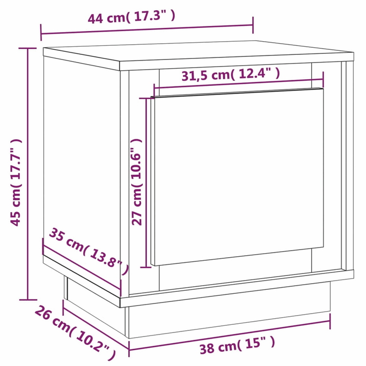 Set of 2 High Gloss White Bedside Cabinets - Modern 44 x 35 x 45cm Nightstands with Ample Storage - Premium  from Home Treasures - Just £50.99! Shop now at Home Treasures