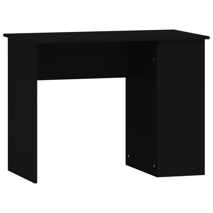 Sleek Black Work Desk with Shelves - 100 x 55 x 75cm | Modern & Minimalist Design | Ample Storage Space | Durable Engineered Wood - Premium  from Home Treasures - Just £63.99! Shop now at Home Treasures