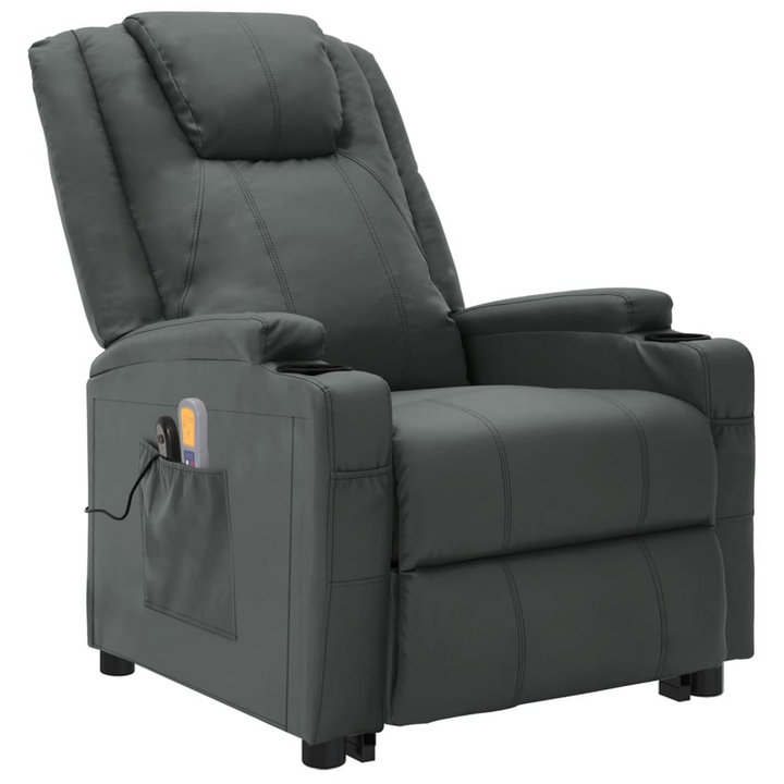 Ultimate Comfort Faux Leather Stand Up Massage Chair in Grey - Adjustable Recliner with 6-Point Massage & Lifting Function - Premium  from Home Treasures - Just £311.99! Shop now at Home Treasures