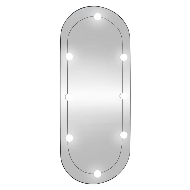 Oval Wall Mirror with LED Lights - 40x90 cm | Contemporary Glass Design & Multiple Color Modes - Premium  from Home Treasures - Just £54.99! Shop now at Home Treasures