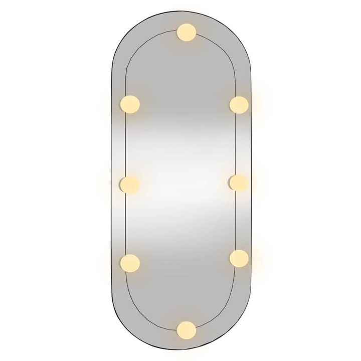 Modern Oval Wall Mirror with LED Lights - 35x80 cm - Adjustable Light Modes & USB Interface - Premium  from Home Treasures - Just £47.99! Shop now at Home Treasures