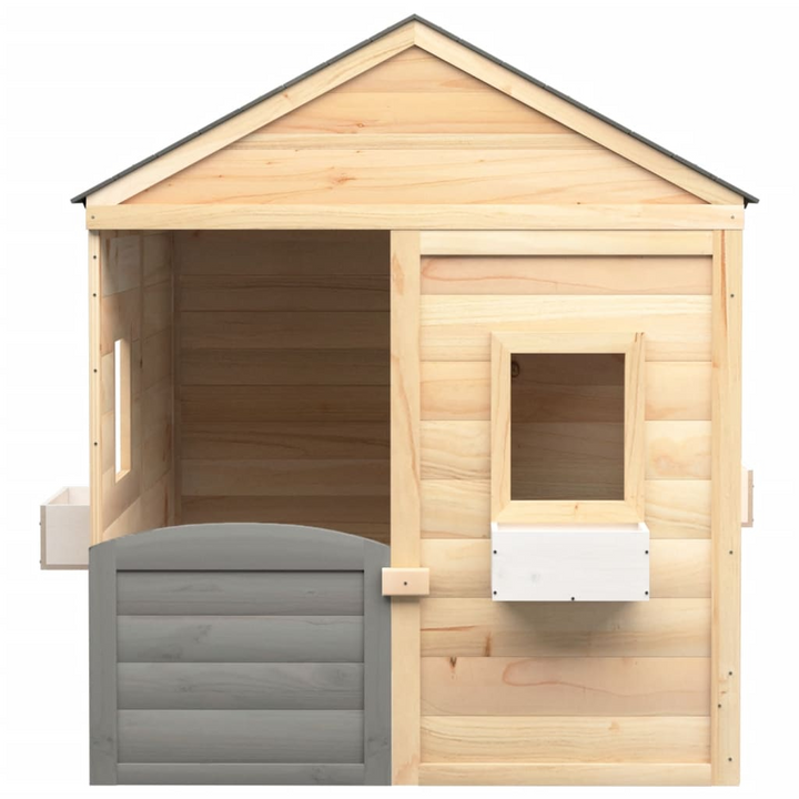 Solid Fir Wood Playhouse with Lockable Door & Flower Pots - Outdoor Fun for Kids - Premium  from Home Treasures - Just £320.99! Shop now at Home Treasures