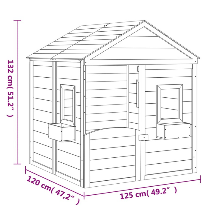 Solid Fir Wood Playhouse with Lockable Door & Flower Pots - Outdoor Fun for Kids - Premium  from Home Treasures - Just £320.99! Shop now at Home Treasures