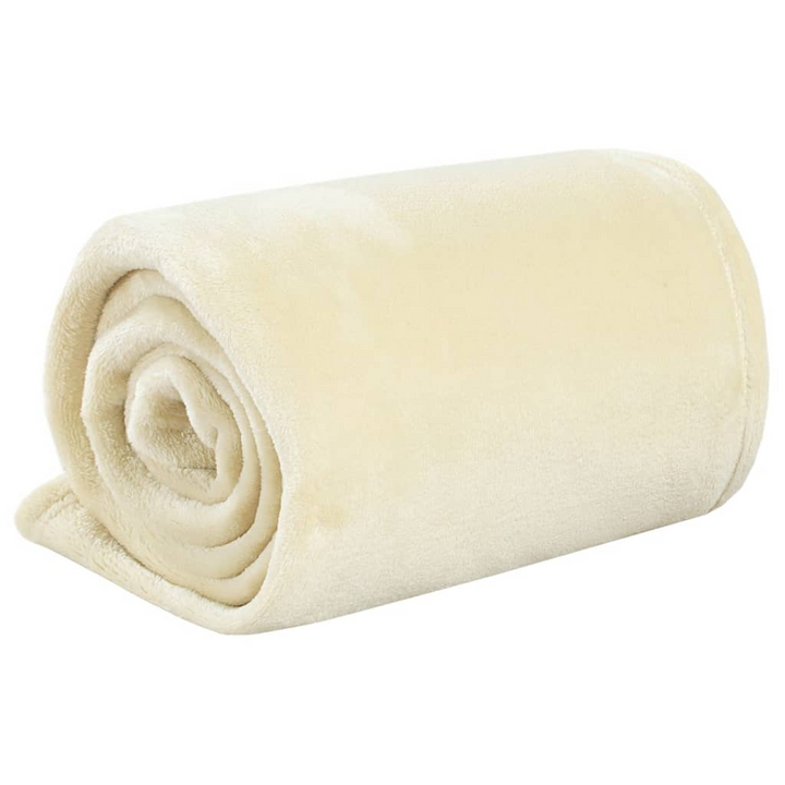 Cream Polyester Blanket 200x240 cm - Soft, Warm, and Stylish | Luxurious Comfort for Home - Premium  from Home Treasures - Just £32.99! Shop now at Home Treasures