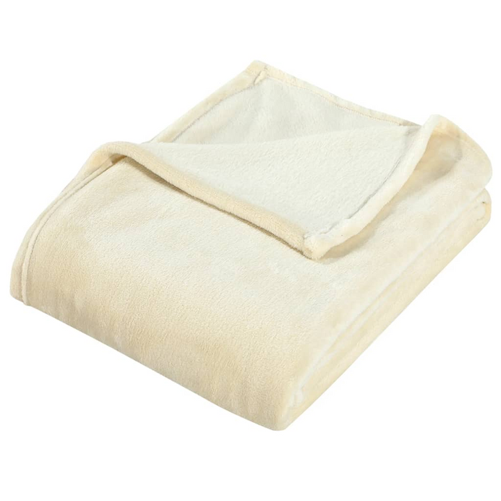 Cream Polyester Blanket 200x240 cm - Soft, Warm, and Stylish | Luxurious Comfort for Home - Premium  from Home Treasures - Just £32.99! Shop now at Home Treasures