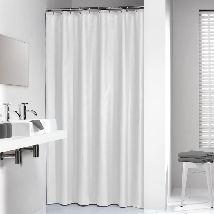 Elegant White Sealskin Shower Curtain Granada 180x200 cm - Waterproof & Hand Washable - Premium  from Home Treasures - Just £19.99! Shop now at Home Treasures