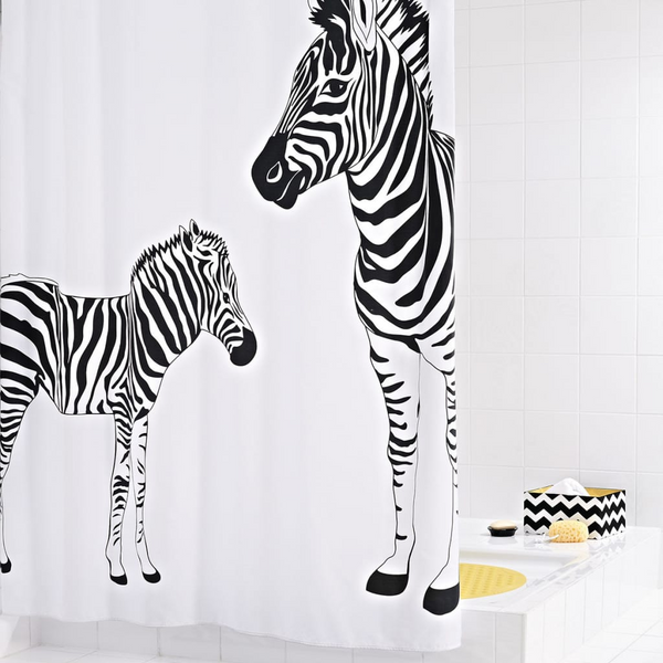 RIDDER Zebra Shower Curtain, 180x200 cm - High-Quality, Water-Repellent, Easy-to-Install Bathroom Curtain - Premium  from Home Treasures - Just £51.99! Shop now at Home Treasures