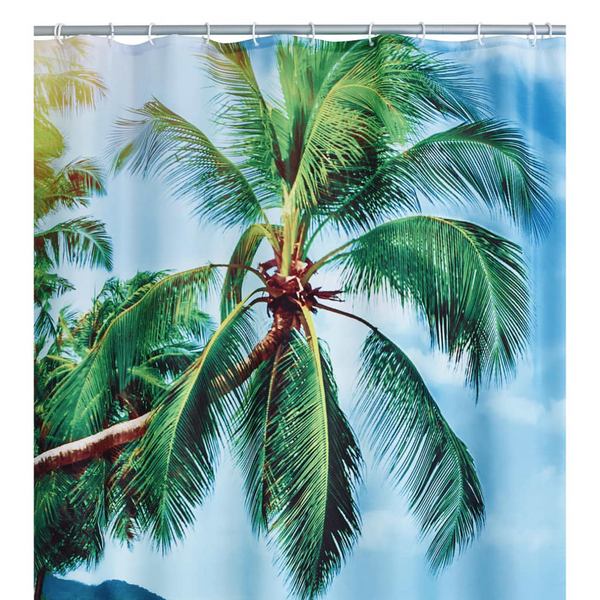 RIDDER Palm Beach Shower Curtain 180x200 cm - Water-Resistant, High-Quality Polyester, Vibrant Design for a Stylish Bathroom - Premium  from Home Treasures - Just £43.99! Shop now at Home Treasures