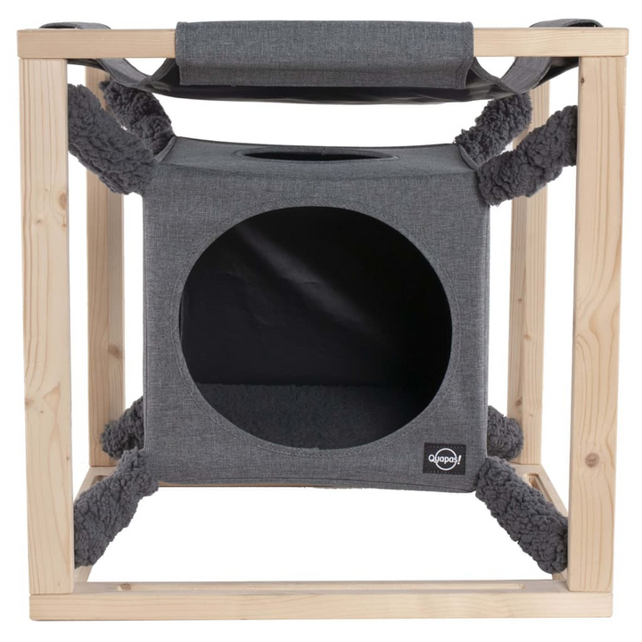 Quapas! Cat Bed with Hammock Catcube Grey M 54x54x54 cm - Cozy and Modern Cat Furniture - Premium  from Home Treasures - Just £75.99! Shop now at Home Treasures