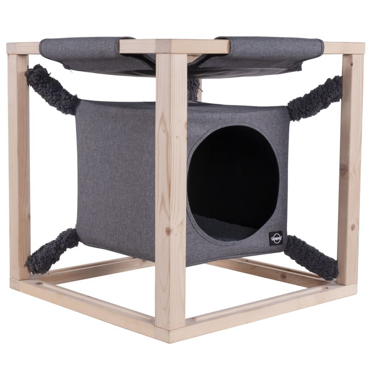 Quapas! Cat Bed with Hammock Catcube Grey M 54x54x54 cm - Cozy and Modern Cat Furniture - Premium  from Home Treasures - Just £75.99! Shop now at Home Treasures