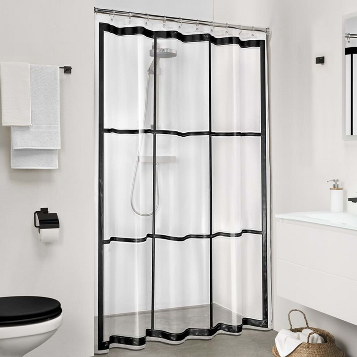 Sealskin Brix, Transparent Shower Curtain - Eco-Friendly, Industrial Look, Easy to Clean, 180x200 cm - Premium  from Home Treasures - Just £30.99! Shop now at Home Treasures