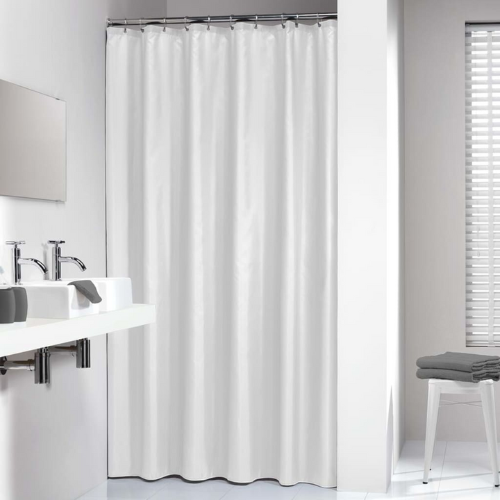 Sealskin Granada Shower Curtain in White, 240x180 cm - Waterproof PEVA Bath Curtain - Premium  from Home Treasures - Just £29.99! Shop now at Home Treasures