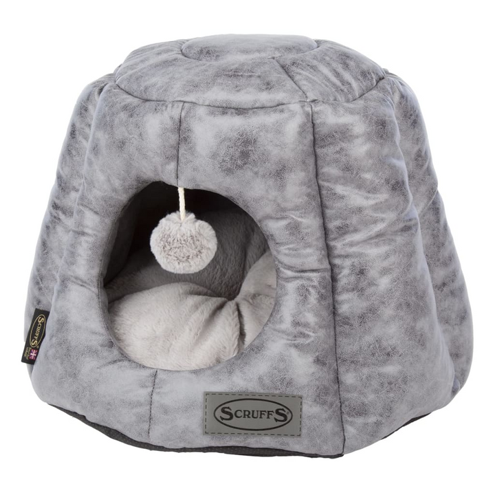 Scruffs & Tramps Knightsbridge Cat Bed - Luxurious Grey 48x38 cm with Roof & Plush Comfort - Premium  from Home Treasures - Just £67.99! Shop now at Home Treasures