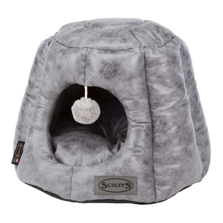 Scruffs & Tramps Knightsbridge Cat Bed - Luxurious Grey 48x38 cm with Roof & Plush Comfort - Premium  from Home Treasures - Just £67.99! Shop now at Home Treasures