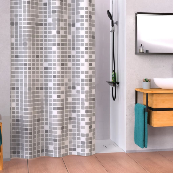 EISL Grey Mosaic Shower Curtain - Water Repellent & Mildew Proof, 200x180x0.2 cm - Premium  from Home Treasures - Just £38.99! Shop now at Home Treasures