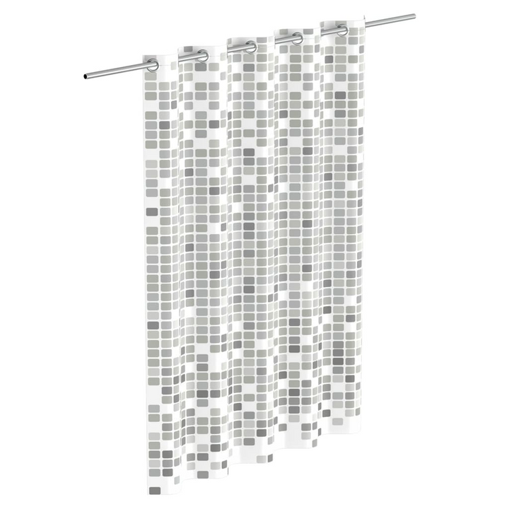 EISL Grey Mosaic Shower Curtain - Water Repellent & Mildew Proof, 200x180x0.2 cm - Premium  from Home Treasures - Just £38.99! Shop now at Home Treasures