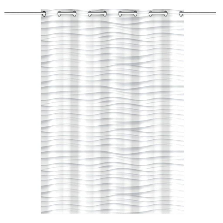 EISL Waterproof Shower Curtain with White Wave Design, 200x180 cm - Mildew Proof, Easy to Clean, Polyester Bathroom Curtain - Premium  from Home Treasures - Just £37.99! Shop now at Home Treasures