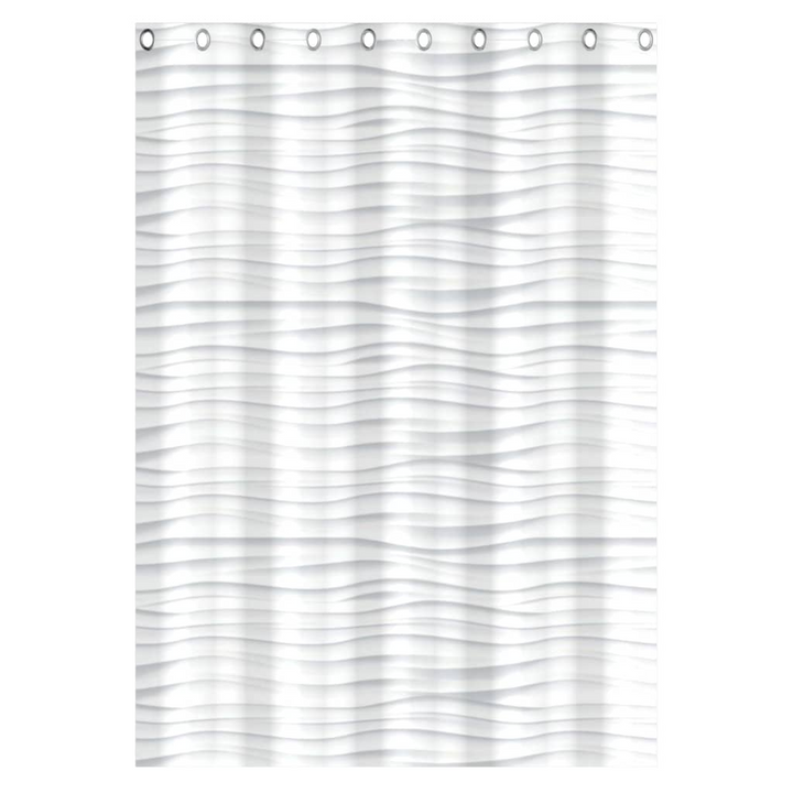 EISL Waterproof Shower Curtain with White Wave Design, 200x180 cm - Mildew Proof, Easy to Clean, Polyester Bathroom Curtain - Premium  from Home Treasures - Just £37.99! Shop now at Home Treasures