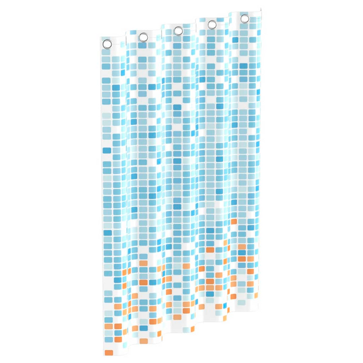 EISL Waterproof Shower Curtain with Blue-Orange Mosaic Design - 200 x 180 cm | Stylish & Durable Polyester for a Dry Bathroom - Premium  from Home Treasures - Just £32.99! Shop now at Home Treasures