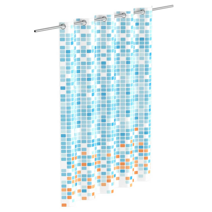 EISL Waterproof Shower Curtain with Blue-Orange Mosaic Design - 200 x 180 cm | Stylish & Durable Polyester for a Dry Bathroom - Premium  from Home Treasures - Just £32.99! Shop now at Home Treasures