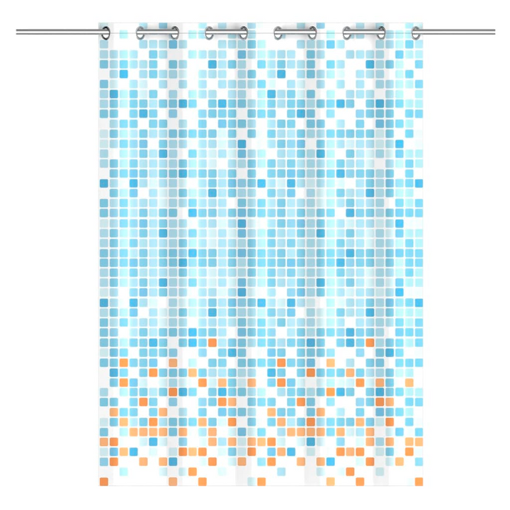 EISL Waterproof Shower Curtain with Blue-Orange Mosaic Design - 200 x 180 cm | Stylish & Durable Polyester for a Dry Bathroom - Premium  from Home Treasures - Just £32.99! Shop now at Home Treasures