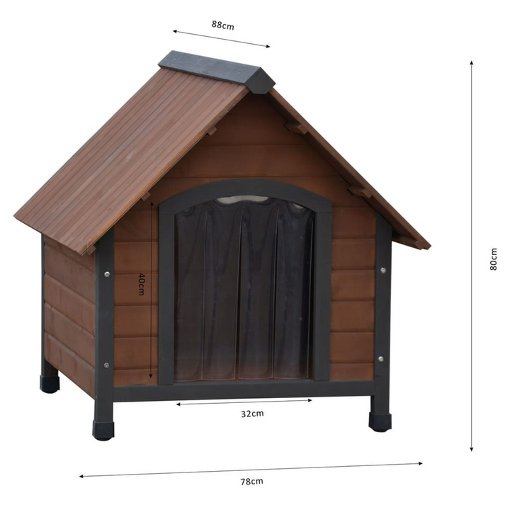 Get the @Pet Dog House with Plastic Flaps Rustique Brown 88x78x80 cm - Comfort and Durability for Your Dog - Premium  from Home Treasures - Just £189.99! Shop now at Home Treasures