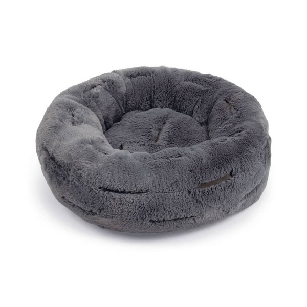 Designed by Lotte Grey Lounging Dog Basket Xanto Round 50x20 cm - Soft and Comfortable Plush Dog Bed - Premium  from Home Treasures - Just £88.99! Shop now at Home Treasures