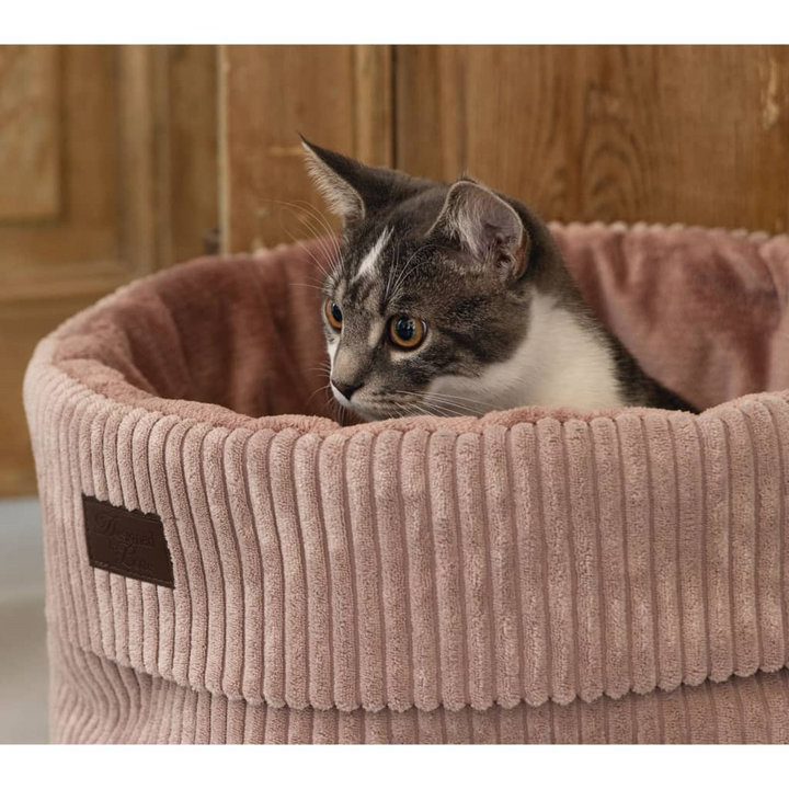 Designed by Lotte Ribbed Pink Cat Basket - Ultra-Soft Comfort, 50x35 cm - Premium  from Home Treasures - Just £95.99! Shop now at Home Treasures