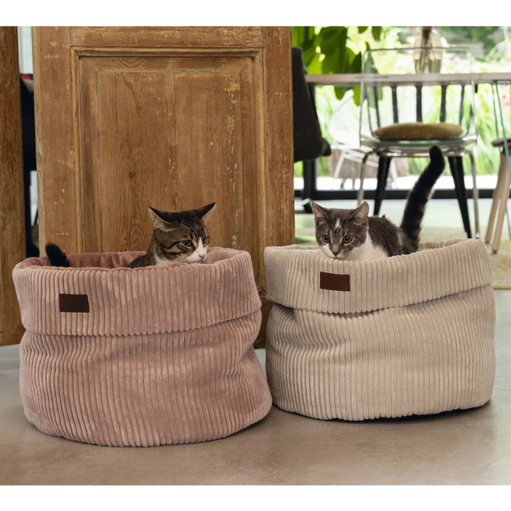 Designed by Lotte Ribbed Pink Cat Basket - Ultra-Soft Comfort, 50x35 cm - Premium  from Home Treasures - Just £95.99! Shop now at Home Treasures