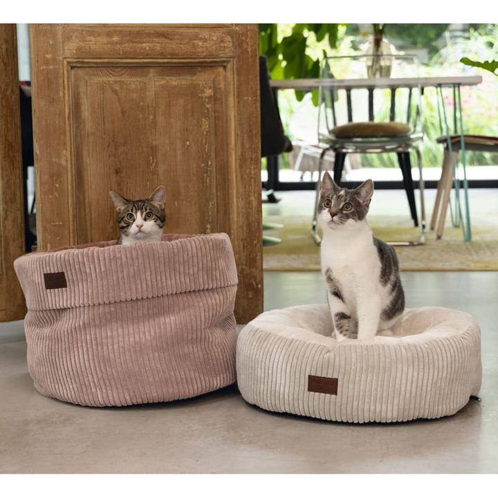 Designed by Lotte Ribbed Pink Cat Basket - Ultra-Soft Comfort, 50x35 cm - Premium  from Home Treasures - Just £95.99! Shop now at Home Treasures