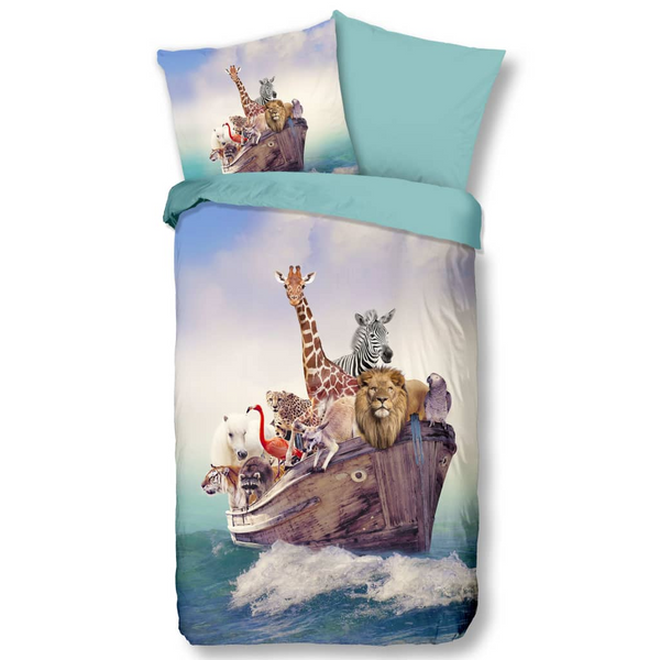 Good Morning Kids Duvet Cover NOAH 135x200 cm, Blue - 100% Cotton, Breathable & Skin Friendly, Includes Pillowcase - Premium  from Home Treasures - Just £42.99! Shop now at Home Treasures