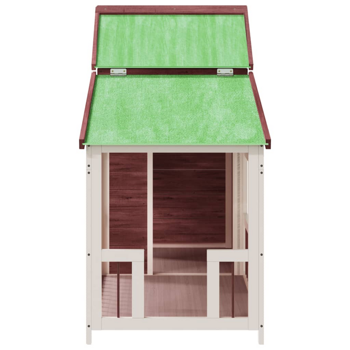 Mocha Solid Wood Pine Dog Kennel 143x60.5x109 cm - Weatherproof & Spacious Pet Shelter - Premium  from Home Treasures - Just £199.99! Shop now at Home Treasures