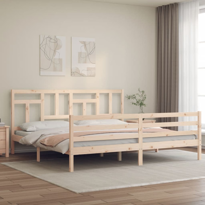 Bed Frame with Headboard Super King Size Solid Wood - Sturdy and Stylish - Premium  from Home Treasures - Just £171.99! Shop now at Home Treasures