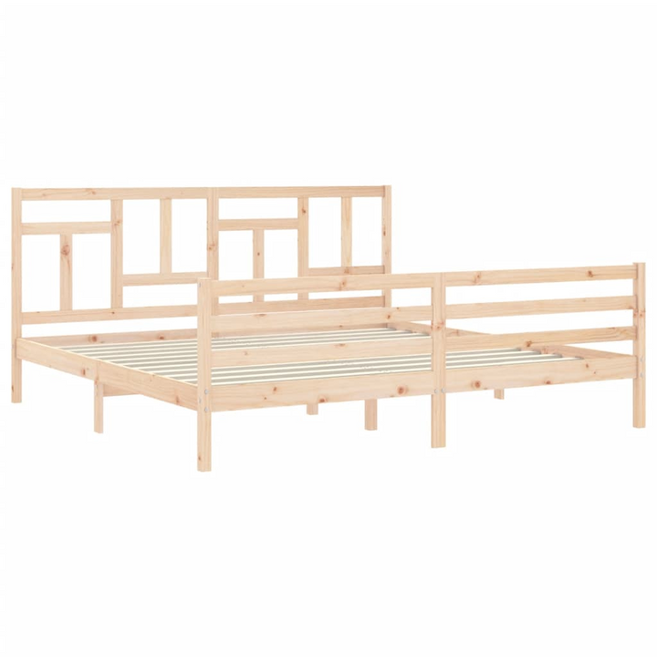 Bed Frame with Headboard Super King Size Solid Wood - Sturdy and Stylish - Premium  from Home Treasures - Just £171.99! Shop now at Home Treasures