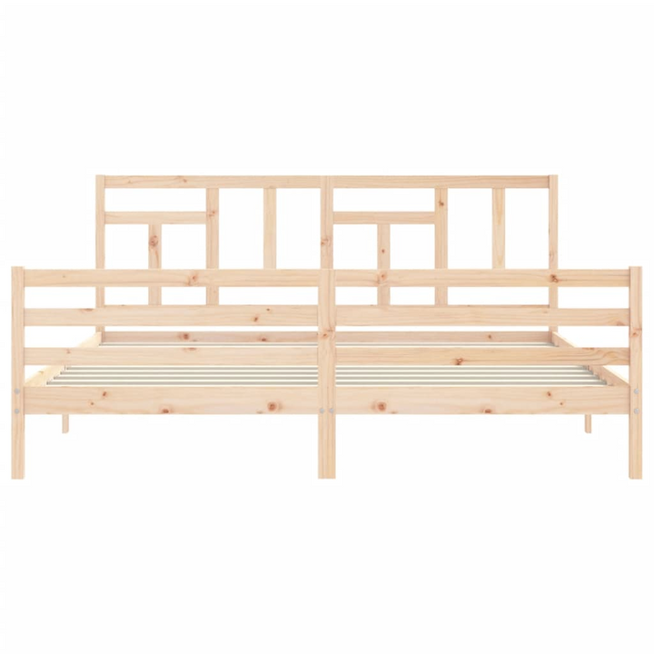 Bed Frame with Headboard Super King Size Solid Wood - Sturdy and Stylish - Premium  from Home Treasures - Just £171.99! Shop now at Home Treasures