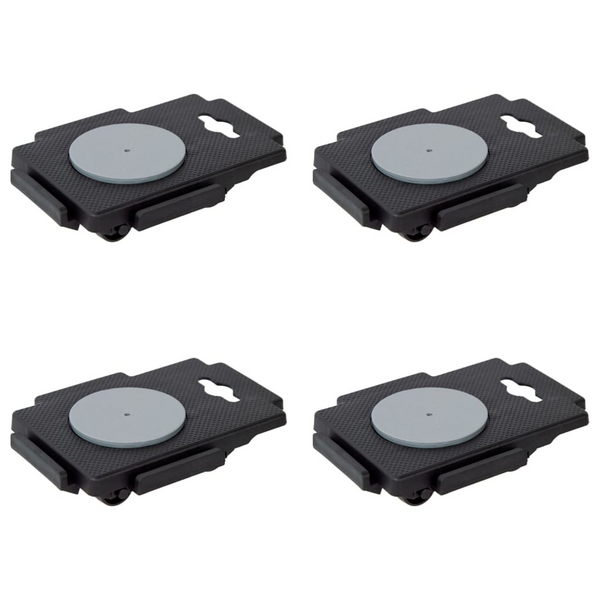 Durable Moving Dollies with 8 Wheels - Set of 4, Black Polypropylene, 150 kg Capacity - Premium  from Home Treasures - Just £26.99! Shop now at Home Treasures