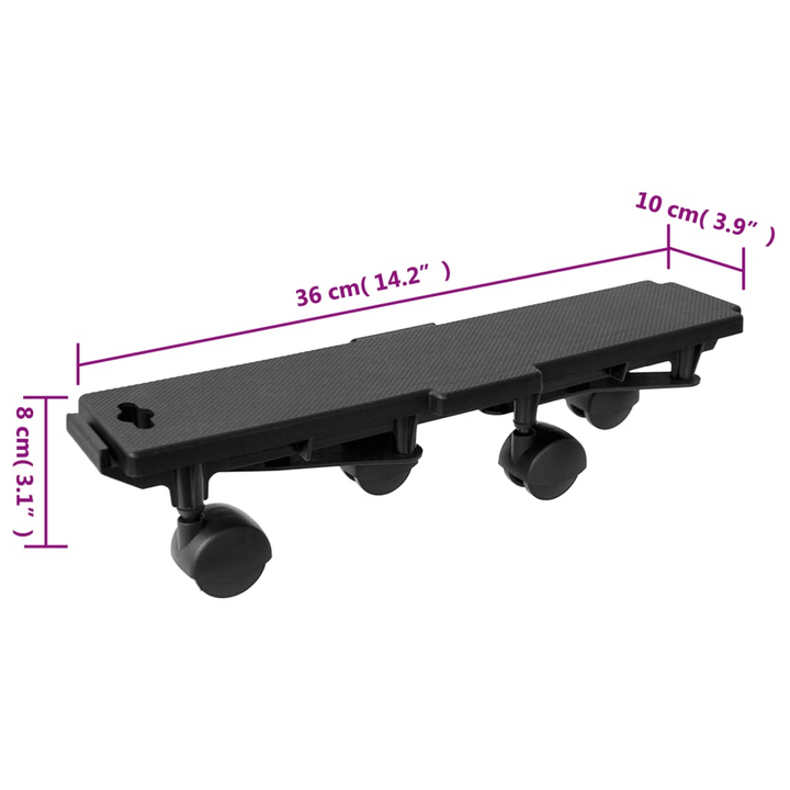 Heavy-Duty Moving Dollies with 4 Wheels - Set of 4, Black Polypropylene, 170 kg Capacity - Premium  from Home Treasures - Just £42.99! Shop now at Home Treasures