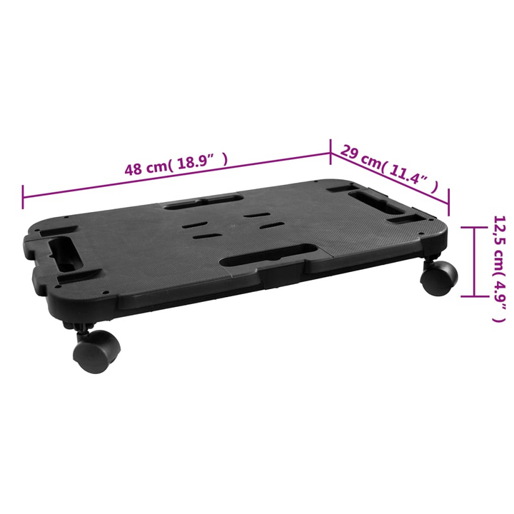 Heavy-Duty Transport Trolleys 5 pcs - Black Polypropylene, 200 kg Capacity, 360-Degree Rotatable Castors - Premium  from Home Treasures - Just £115.99! Shop now at Home Treasures