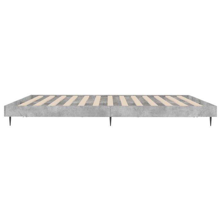 Concrete Grey Bed Frame 200x200cm - Engineered Wood & Metal, Sturdy Design - Emperor - Premium  from Home Treasures - Just £126.99! Shop now at Home Treasures