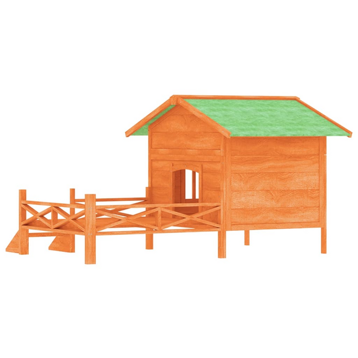 Solid Pine Wood Dog Kennel - Brown, 159x120x88.5 cm | Durable & Spacious Outdoor Pet House - Premium  from Home Treasures - Just £185.99! Shop now at Home Treasures