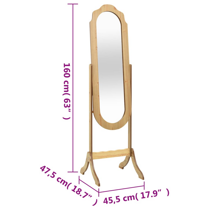 Elegant Free Standing Mirror 160 cm - Tiltable Full-Length Vanity Mirror with Engineered Wood Frame - Premium  from Home Treasures - Just £86.99! Shop now at Home Treasures