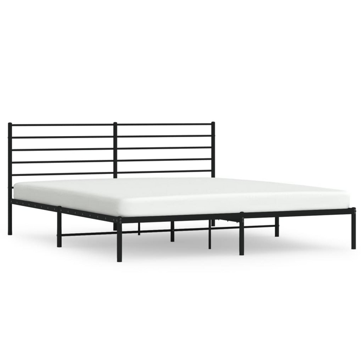 Metal Bed Frame with Headboard Black 180x200 cm Super King - Sturdy Construction, Sleek Design, Extra Storage Space - Premium  from Home Treasures - Just £118.99! Shop now at Home Treasures