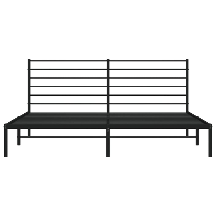 Metal Bed Frame with Headboard Black 180x200 cm Super King - Sturdy Construction, Sleek Design, Extra Storage Space - Premium  from Home Treasures - Just £118.99! Shop now at Home Treasures