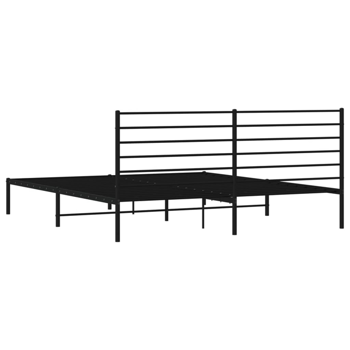 Metal Bed Frame with Headboard Black 180x200 cm Super King - Sturdy Construction, Sleek Design, Extra Storage Space - Premium  from Home Treasures - Just £118.99! Shop now at Home Treasures