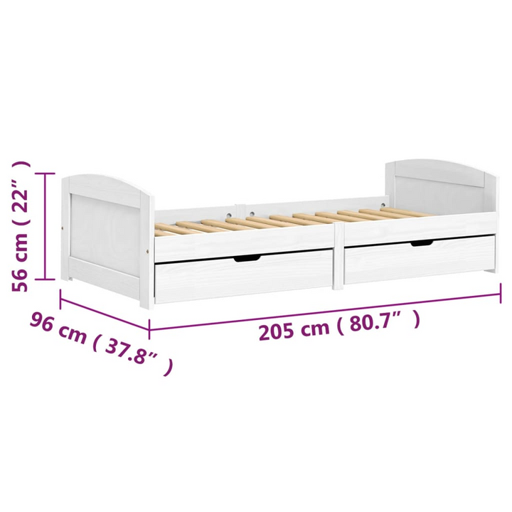 Solid Pine Day Bed with 2 Drawers (White) - 90 x 200 cm | Versatile Bed & Sofa with Extra Storage - Premium  from Home Treasures - Just £246.99! Shop now at Home Treasures