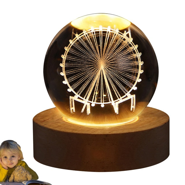 Glowing Crystal Ball Night Light - Premium  from Home Treasures - Just £23.40! Shop now at Home Treasures