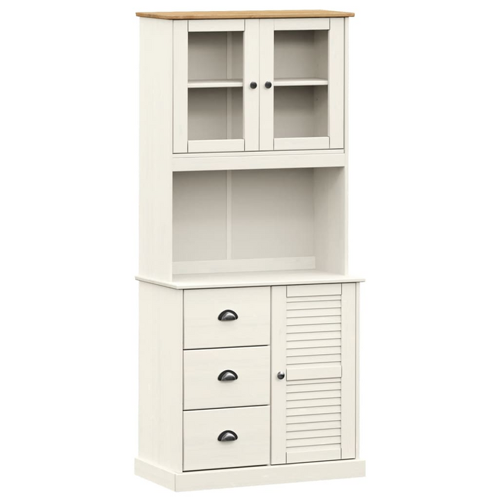 VIGO Highboard in White - 78x40x175 cm Solid Pine Wood, Elegant Storage Solution - Premium  from Home Treasures - Just £315.99! Shop now at Home Treasures