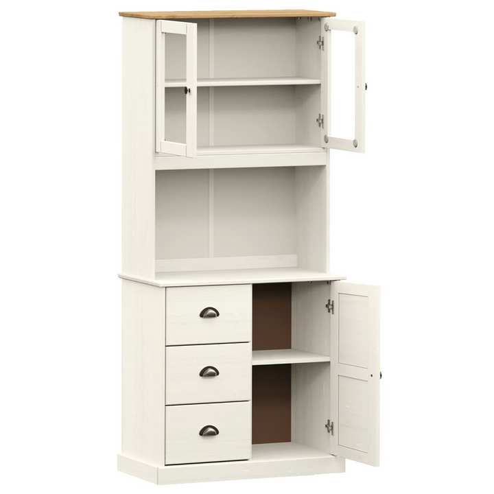 VIGO Highboard in White - 78x40x175 cm Solid Pine Wood, Elegant Storage Solution - Premium  from Home Treasures - Just £315.99! Shop now at Home Treasures