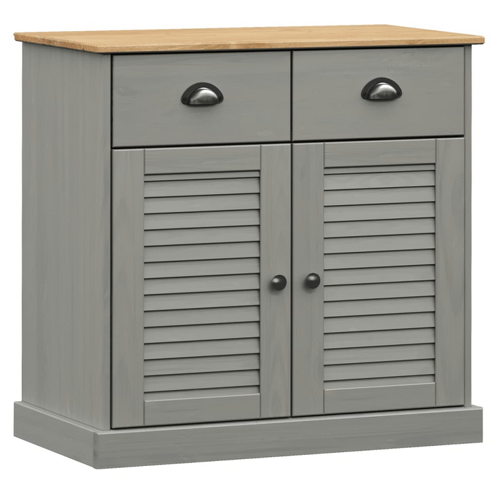 Stylish VIGO Highboard in Grey - Solid Pine Wood with Ample Storage and Glass Doors, 78x40x175 cm - Premium  from Home Treasures - Just £326.99! Shop now at Home Treasures