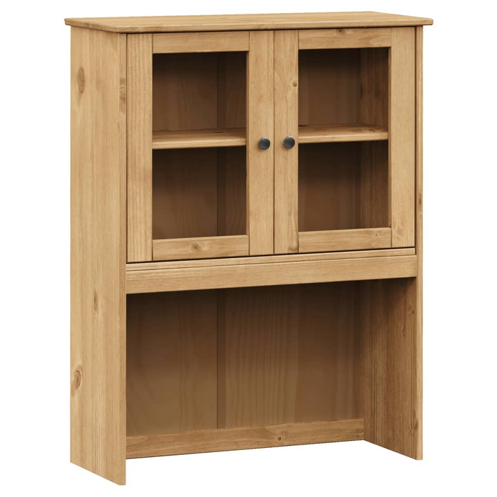 VIGO Solid Pine Wood Highboard with Glass Doors and Metal Handles - 78x40x175 cm - Premium  from Home Treasures - Just £383.99! Shop now at Home Treasures